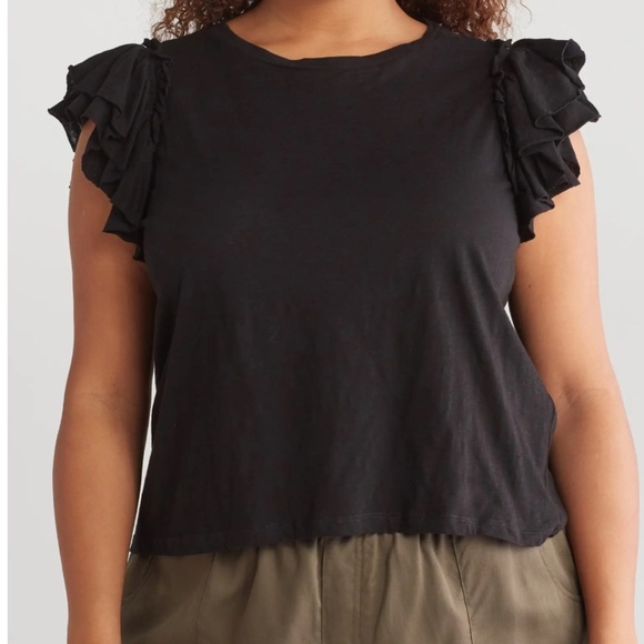 Industry flutter sleeved top size xl dark gray - Picture 1 of 3